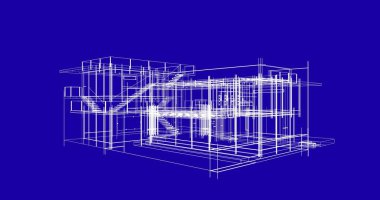 Ev kavramı kroki 3d çizim