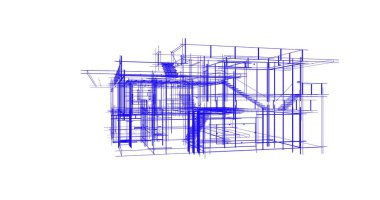 Ev kavramı kroki 3d çizim