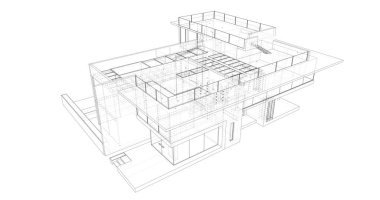 Ev kavramı kroki 3d çizim