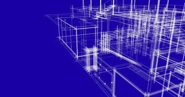 Ev kavramı kroki 3d çizim