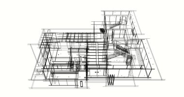 Ev kavramı kroki 3d çizim