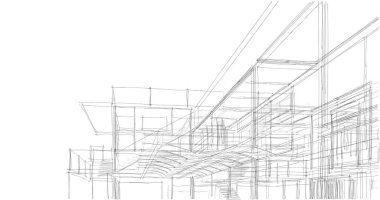 Ev kavramı kroki 3d çizim