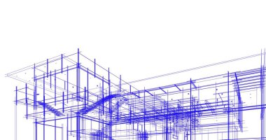 Ev kavramı kroki 3d çizim