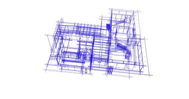 Ev kavramı kroki 3d çizim