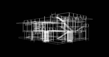 Ev kavramı kroki 3d çizim