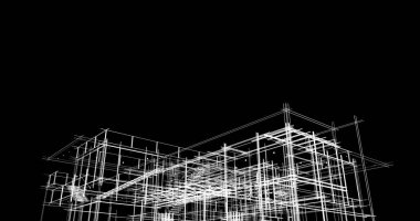 Ev kavramı kroki 3d çizim