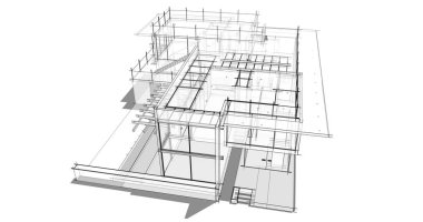 Ev kavramı kroki 3d çizim