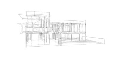 Ev kavramı kroki 3d çizim