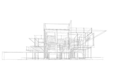 Ev kavramı kroki 3d çizim