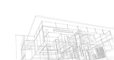 Ev kavramı kroki 3d çizim