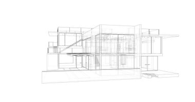 Ev kavramı kroki 3d çizim