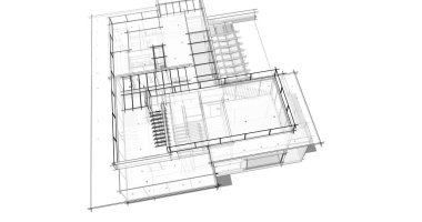 Ev kavramı kroki 3d çizim