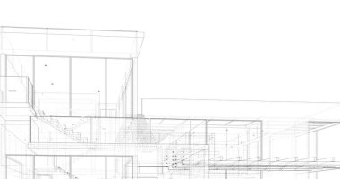 Ev kavramı kroki 3d çizim