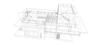 Ev kavramı kroki 3d çizim