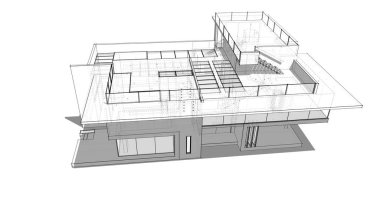 Ev kavramı kroki 3d çizim