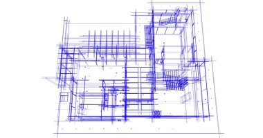 Ev kavramı kroki 3d çizim