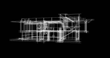 Ev kavramı kroki 3d çizim