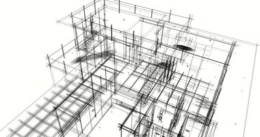 Ev kavramı kroki 3d çizim