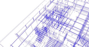 Ev kavramı kroki 3d çizim