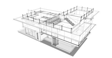 Ev kavramı kroki 3d çizim