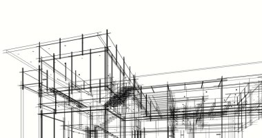 Ev kavramı kroki 3d çizim