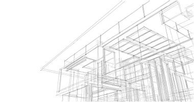 Ev kavramı kroki 3d çizim