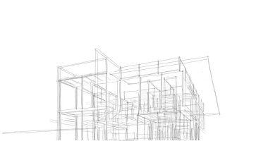 Ev kavramı kroki 3d çizim