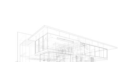 Ev kavramı kroki 3d çizim