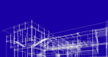 Ev kavramı kroki 3d çizim