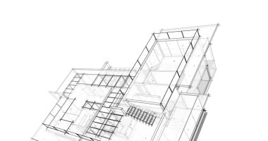 Ev kavramı kroki 3d çizim