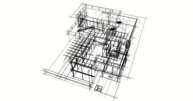 Ev kavramı kroki 3d çizim