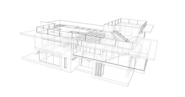 Ev kavramı kroki 3d çizim