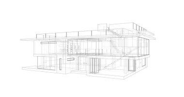 Ev kavramı kroki 3d çizim