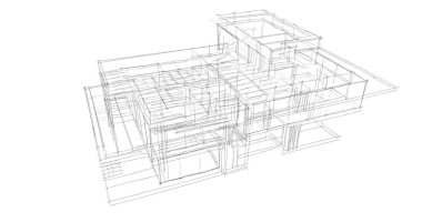 Ev kavramı kroki 3d çizim