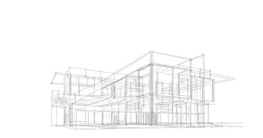 Ev kavramı kroki 3d çizim