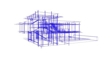 Ev kavramı kroki 3d çizim