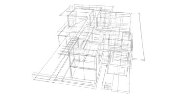 Ev kavramı kroki 3d çizim