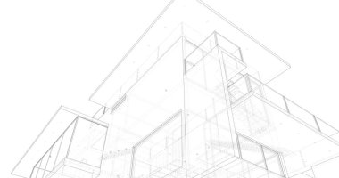 Ev kavramı kroki 3d çizim