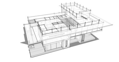 Ev kavramı kroki 3d çizim