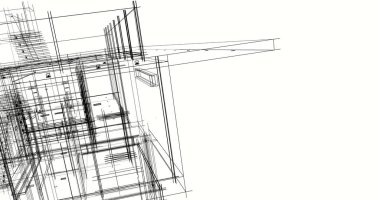 Ev kavramı kroki 3d çizim