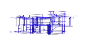 Ev kavramı kroki 3d çizim