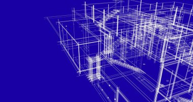 Ev kavramı kroki 3d çizim