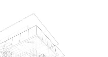 Ev kavramı kroki 3d çizim