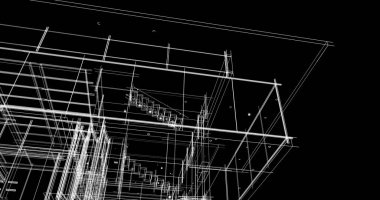 Ev kavramı kroki 3d çizim