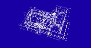 Ev kavramı kroki 3d çizim