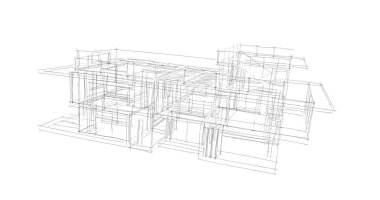 Ev kavramı kroki 3d çizim