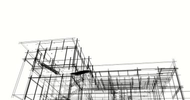 Ev kavramı kroki 3d çizim