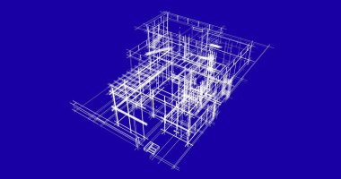 Ev kavramı kroki 3d çizim