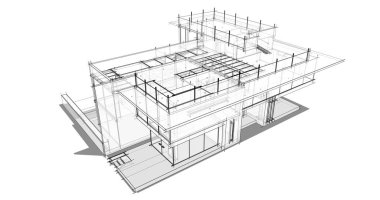 Ev kavramı kroki 3d çizim