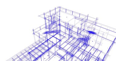Ev kavramı kroki 3d çizim